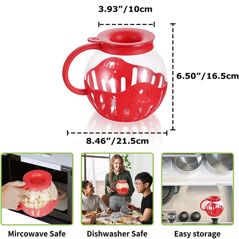 Premium Glass Microwave Popcorn Popper
