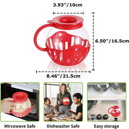 Premium Glass Microwave Popcorn Popper