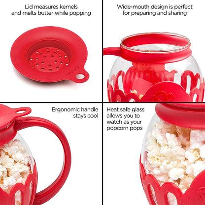 Premium Glass Microwave Popcorn Popper