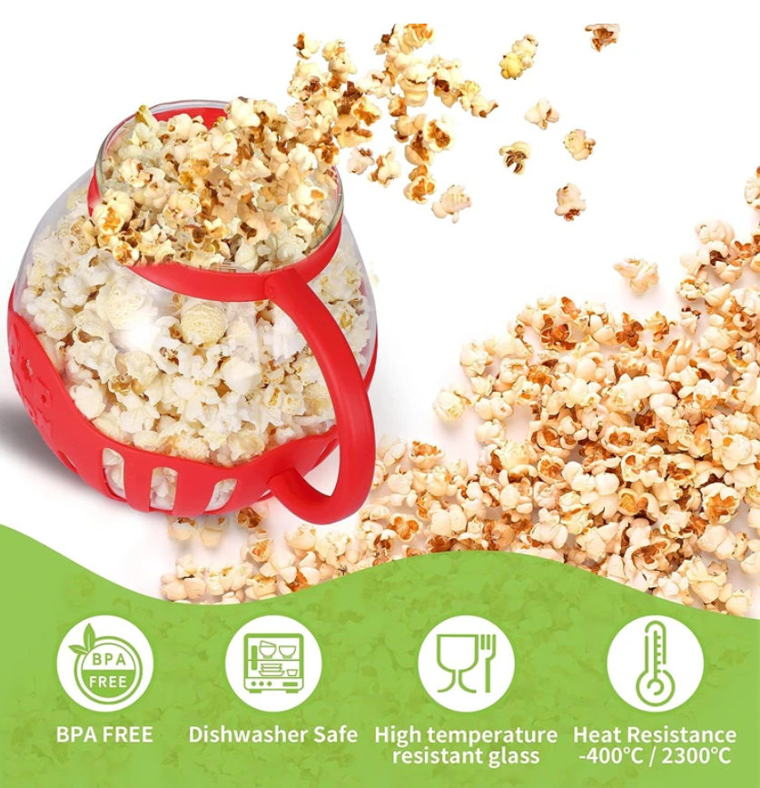 Premium Glass Microwave Popcorn Popper