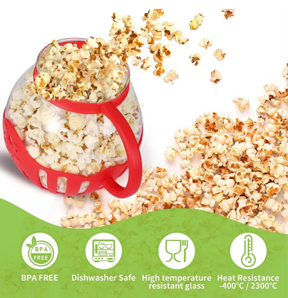 Premium Glass Microwave Popcorn Popper