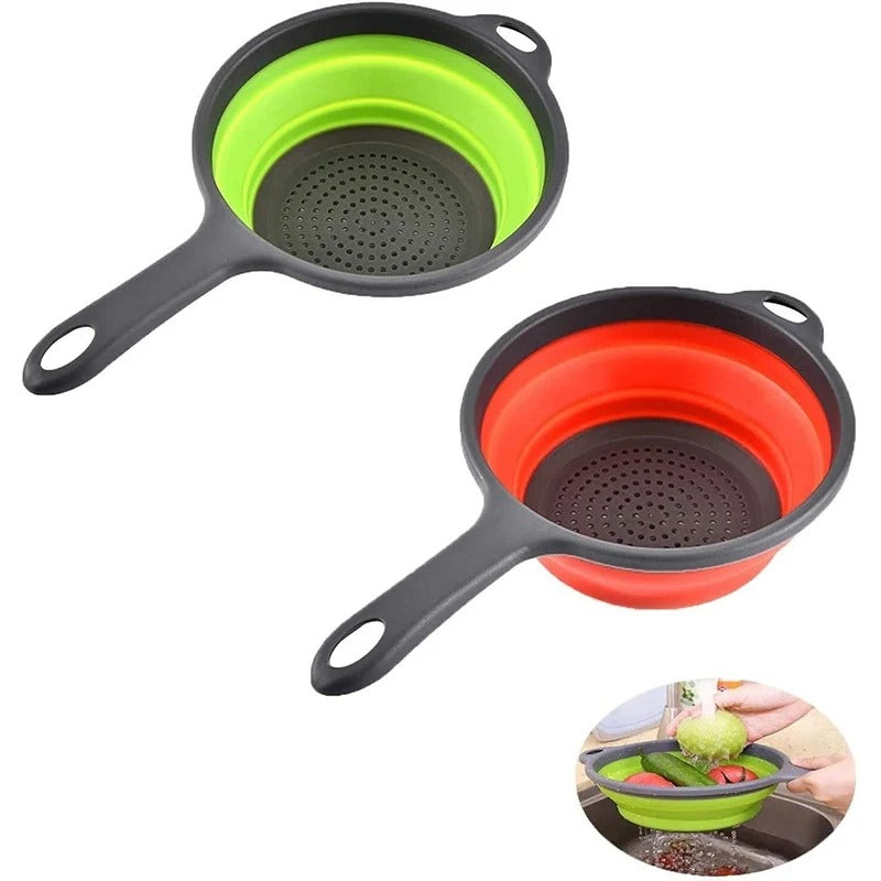 Collapsible Silicone Colander with Handle