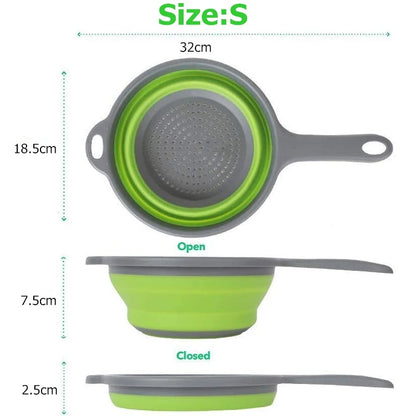 Collapsible Silicone Colander with Handle