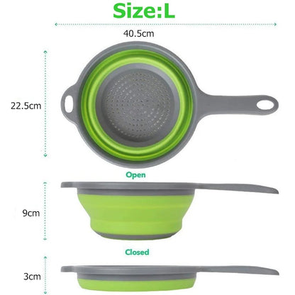 Collapsible Silicone Colander with Handle