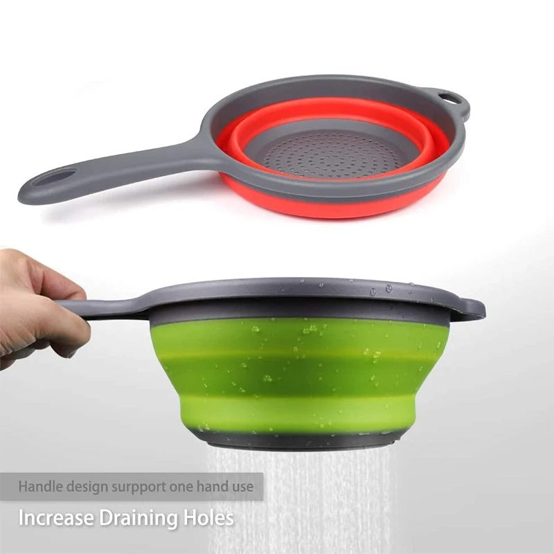 Collapsible Silicone Colander with Handle
