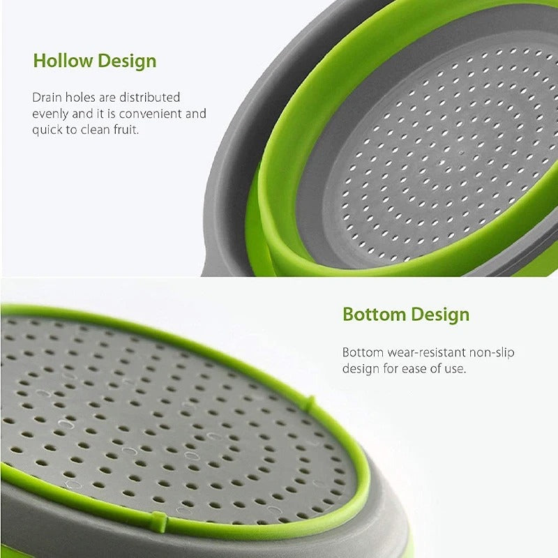 Collapsible Silicone Colander with Handle
